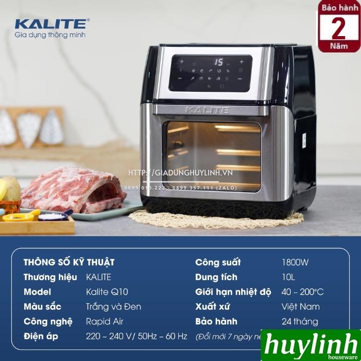 Nồi chiên không dầu điện tử Kalite KL-Q10 - 10 lít - Tặng bao tay + chổi quét - Hàng chính hãng