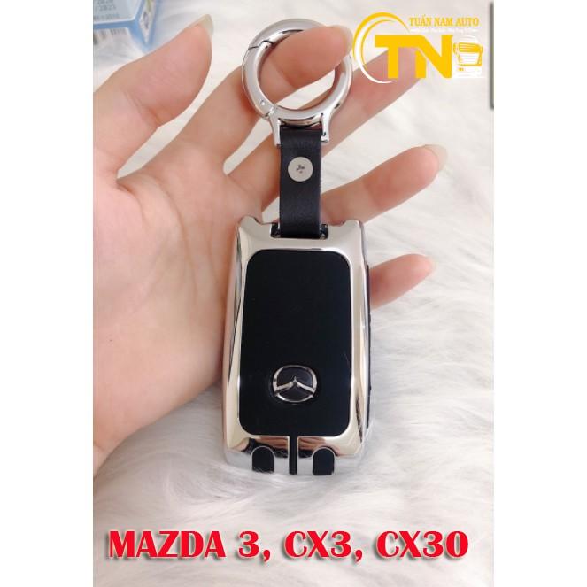 Ốp BỌC chìa khóa Mazda 3, CX3, CX30 mẫu mới nhất 2022 - 2023 hợp kim 2 lớp sang trọng