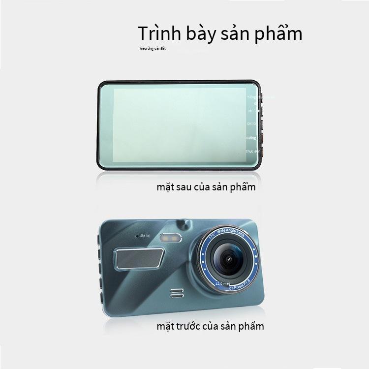 Máy ghi âm lái xe 4 inch thuận lợi nhất Màn hình IPS tầm nhìn ban đêm độ nét cao ống kính kép hợp kim kẽm đảo ngược điểm hình ảnh