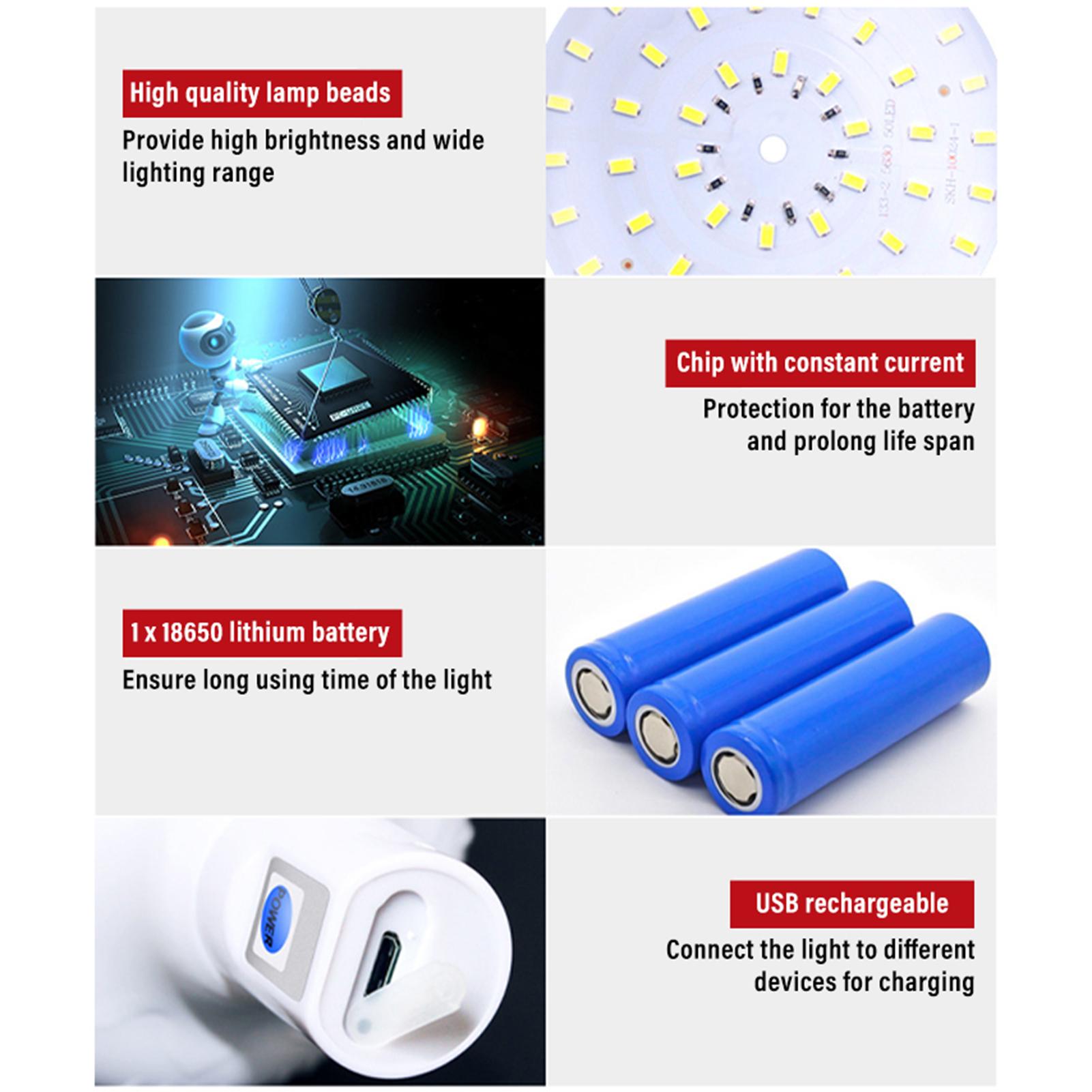 Đèn Led Treo Cắm Trại Usb Không Thấm Nước 3 Chế Độ Chiếu Sáng