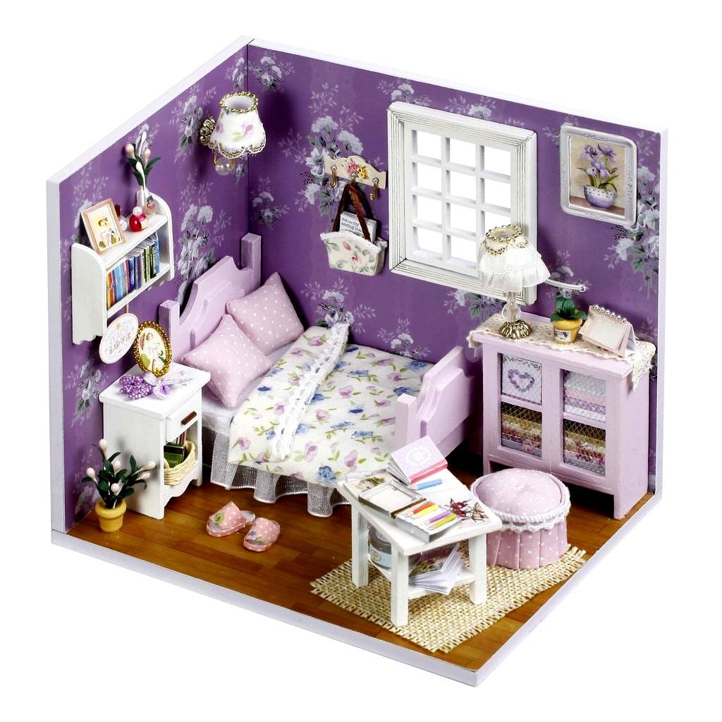 Đồ Chơi Mô Hình Nhà Gỗ Cute Room No H001 ( Tặng Kèm Mica + Keo)