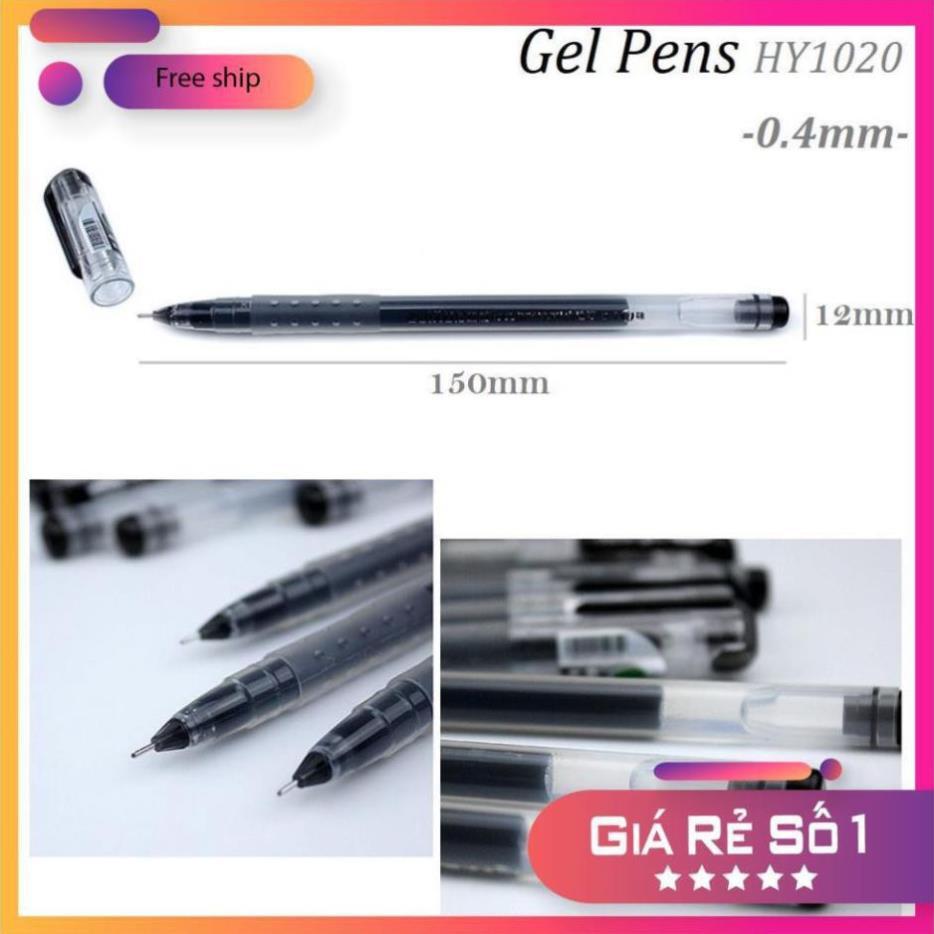 ️GIÁ TỐT️ Bút Mực Gel HY1020 - Nét 0.4mm - Mực Xanh/ Đen/ Đỏ Cho Học Sinh, Sinh Viên, Nhân Viên Văn Phòng