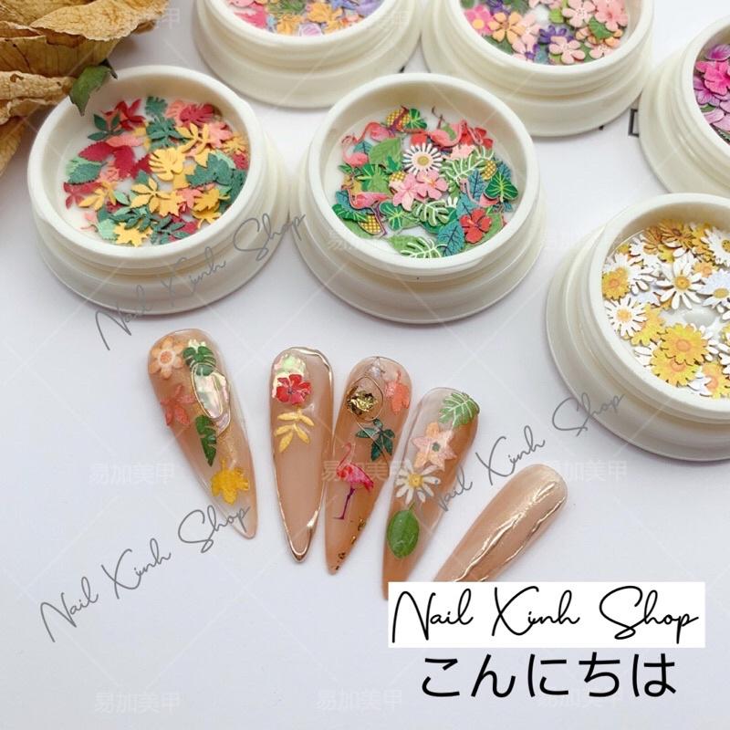 Hoa giấy nail 3D - Hoa giấy trang trí móng tay đắp ẩn theo phong cách Hàn Nhật (lẻ 1 hủ)