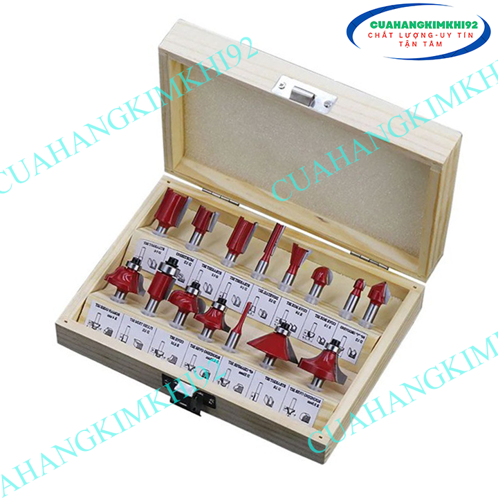 Bộ mũi phay gỗ đa năng 15 chi tiết