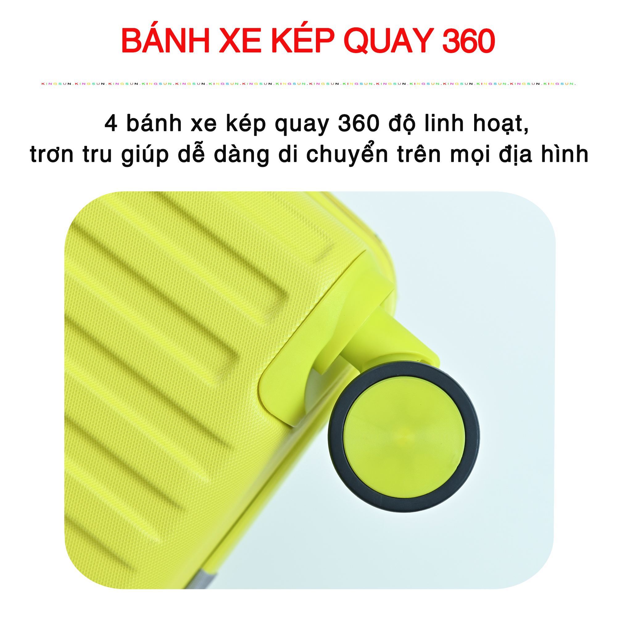 Vali kéo du lịch Kingsun xách tay máy bay size 20inch KS-219-Xanh lam nhạt