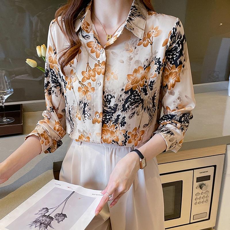 Sơ mi hoa dài tay phong cách cổ điển vintage