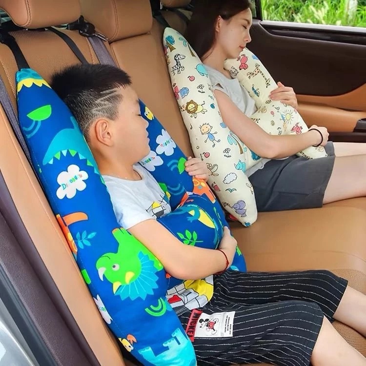 Gối Tựa Đầu Ô Tô Cho Bé Hoạt Hình Có Đai An Toàn – Gối Ngủ Trên Xe Chống Mỏi Cổ Cho Trẻ Em