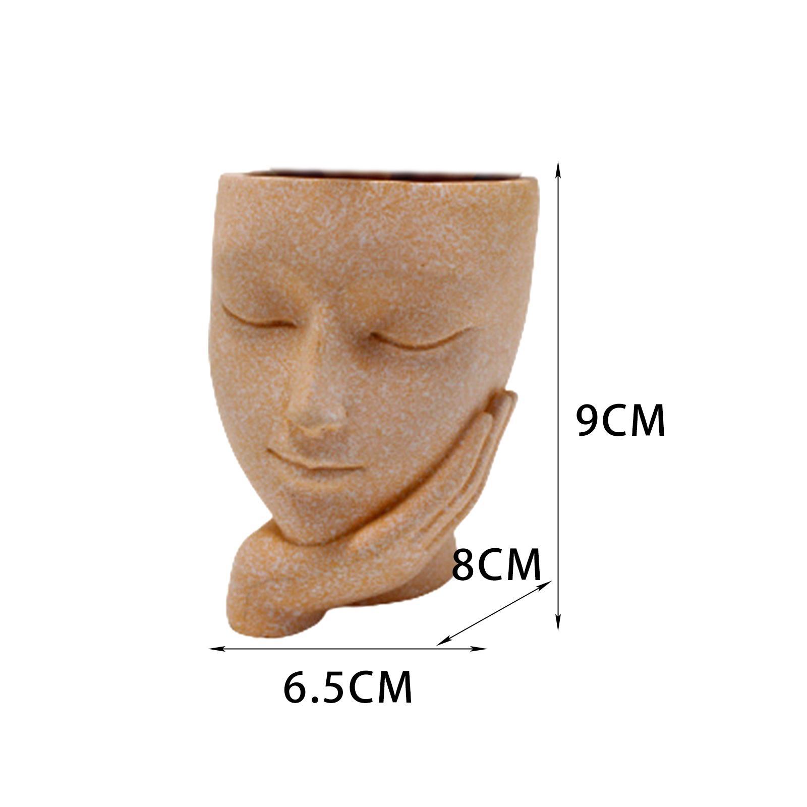 Flower Vase Decor Outdoor Indoor Face Head Planter for Office Hotel Nursery