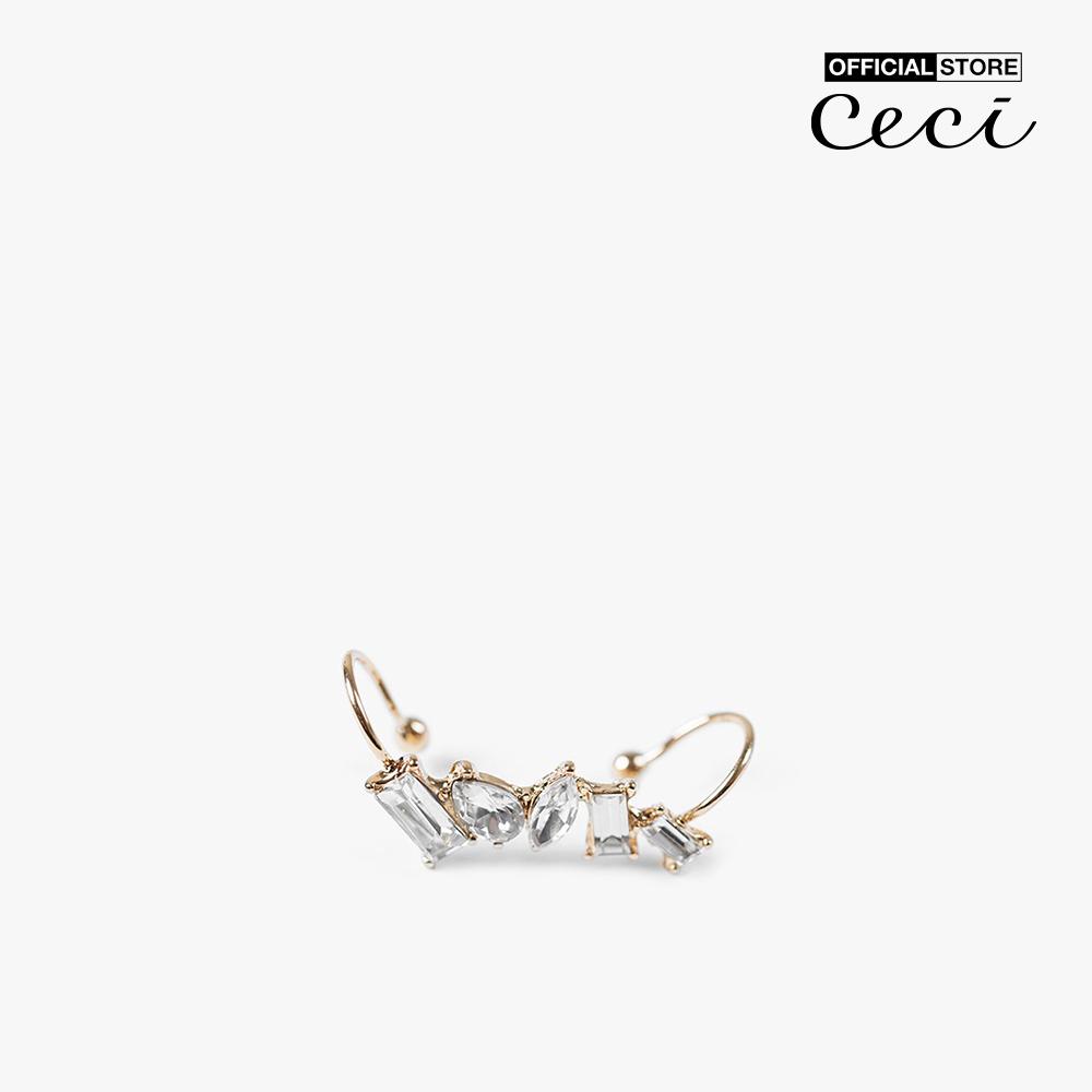 CECI - Khuyên tai nữ treo vành dáng dài đính đá sang trọng CC1-04000068