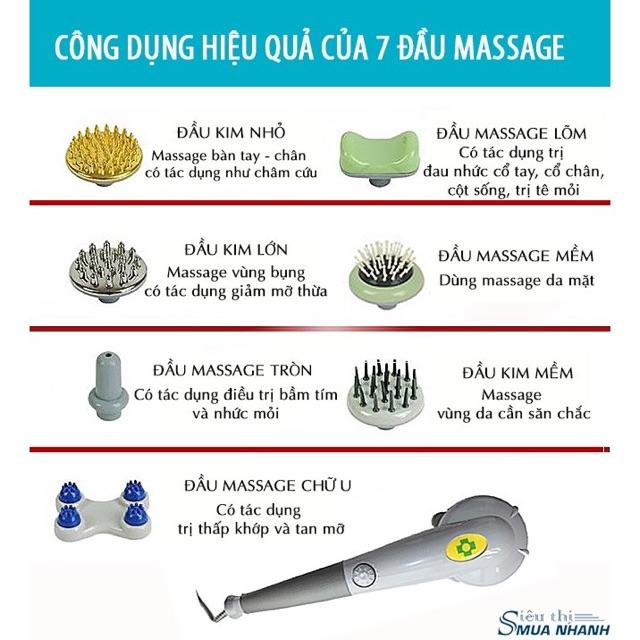 Chính Hãng Ayosun - Máy Massage cầm tay 7 đầu AYS Hàn Quốc