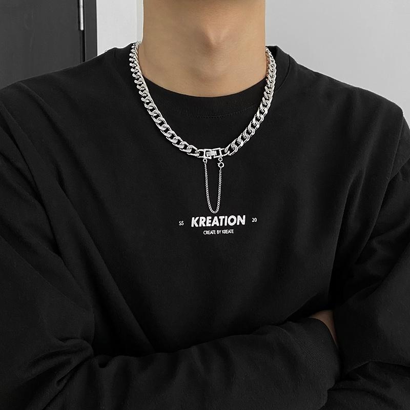 Dây Chuyền Vòng Cổ Nam Nữ Chuỗi Trơn Cuban chain xích Basic Thời Trang Ngầu Hiphop Titan Đẹp Không Gỉ Cam Accessories