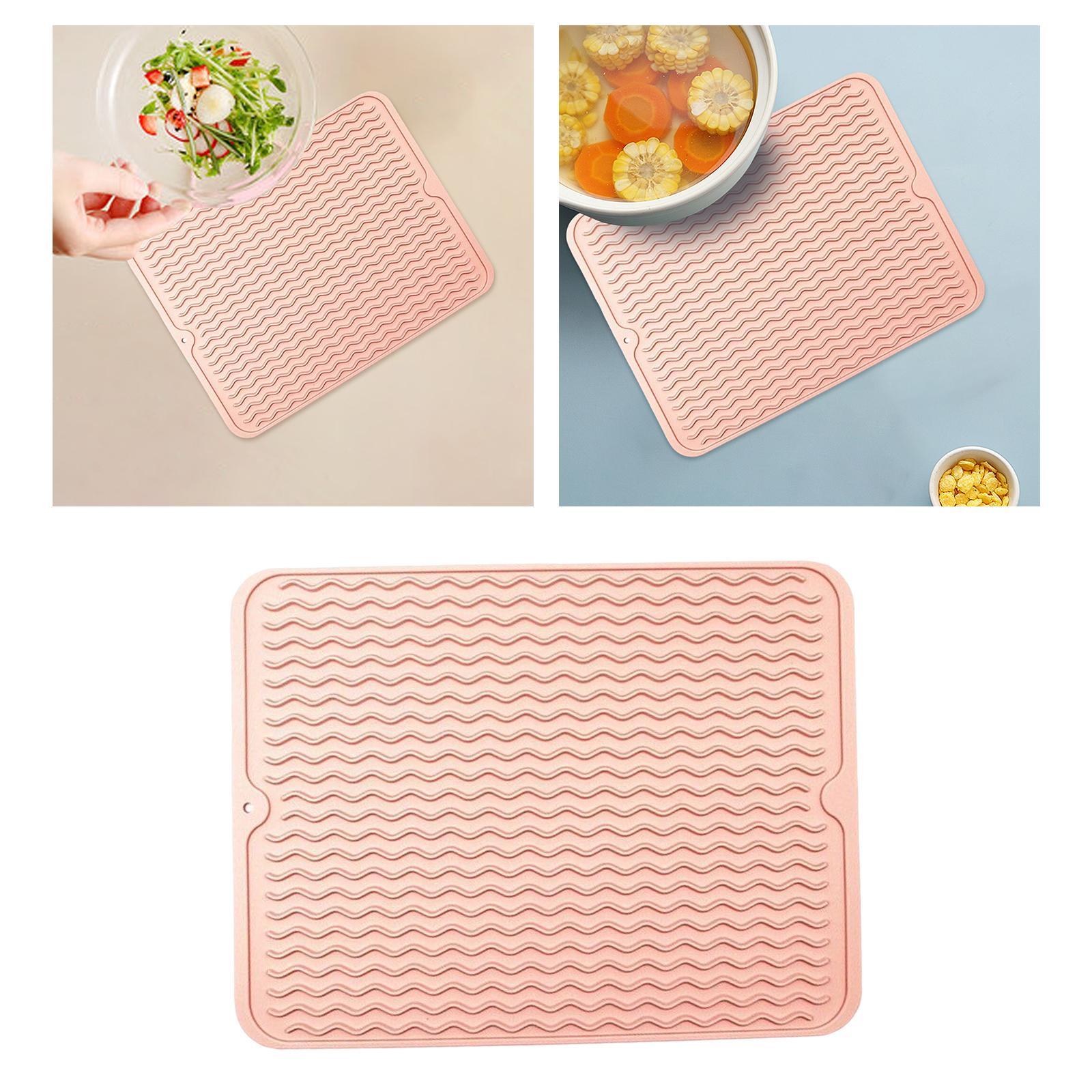 2x Silicone Drain Pad Waterproof Heat Insulation Hot Pot Holder Drying Mat