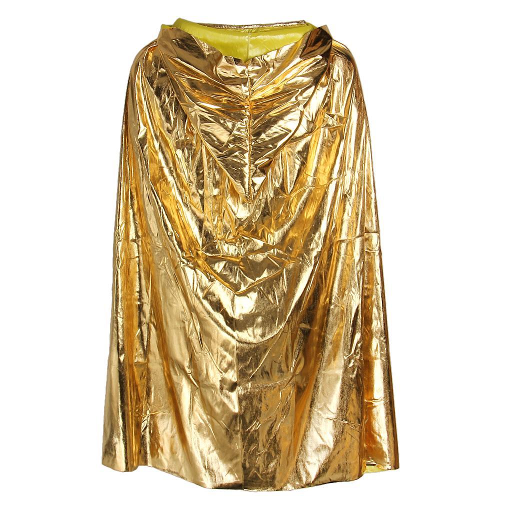 Glitter Cloak Kids's Hooded Cape Wizard Witch Costume Party Fancy Dress