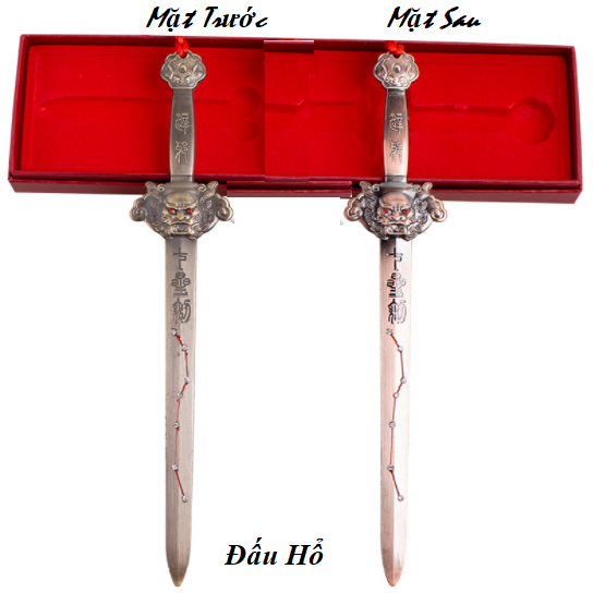 Phong Thuỷ Kiếm Thất Tinh Đầu Hổ,Thái Cực 27cm Kèm Dây Đỏ 1 Xu