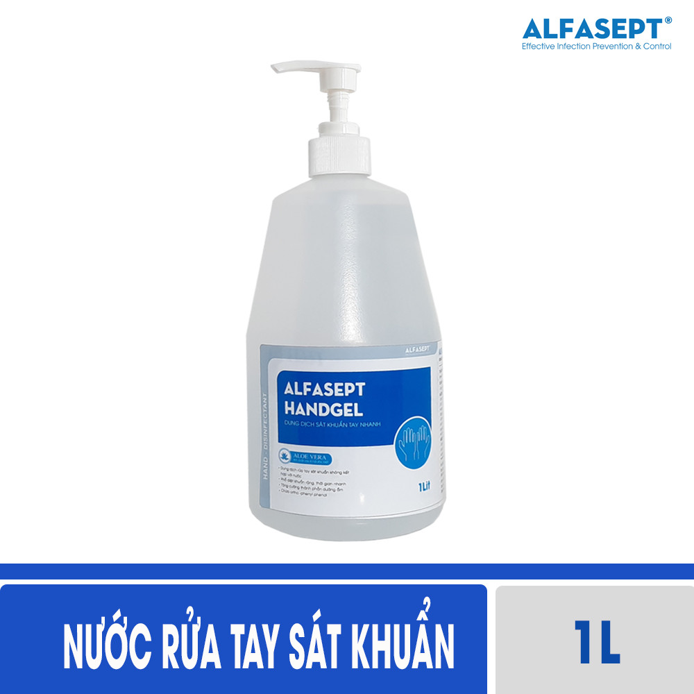 Gel rửa tay khô sát khuẩn nhanh Alfasept Handgel 1L - Diệt khuẩn hiệu quả, tránh khô da tay