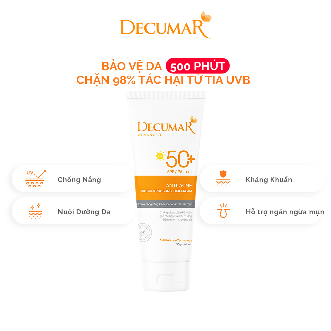 Kem chống nắng Decumar Advaced Sunblock hoàn toàn mới 50g