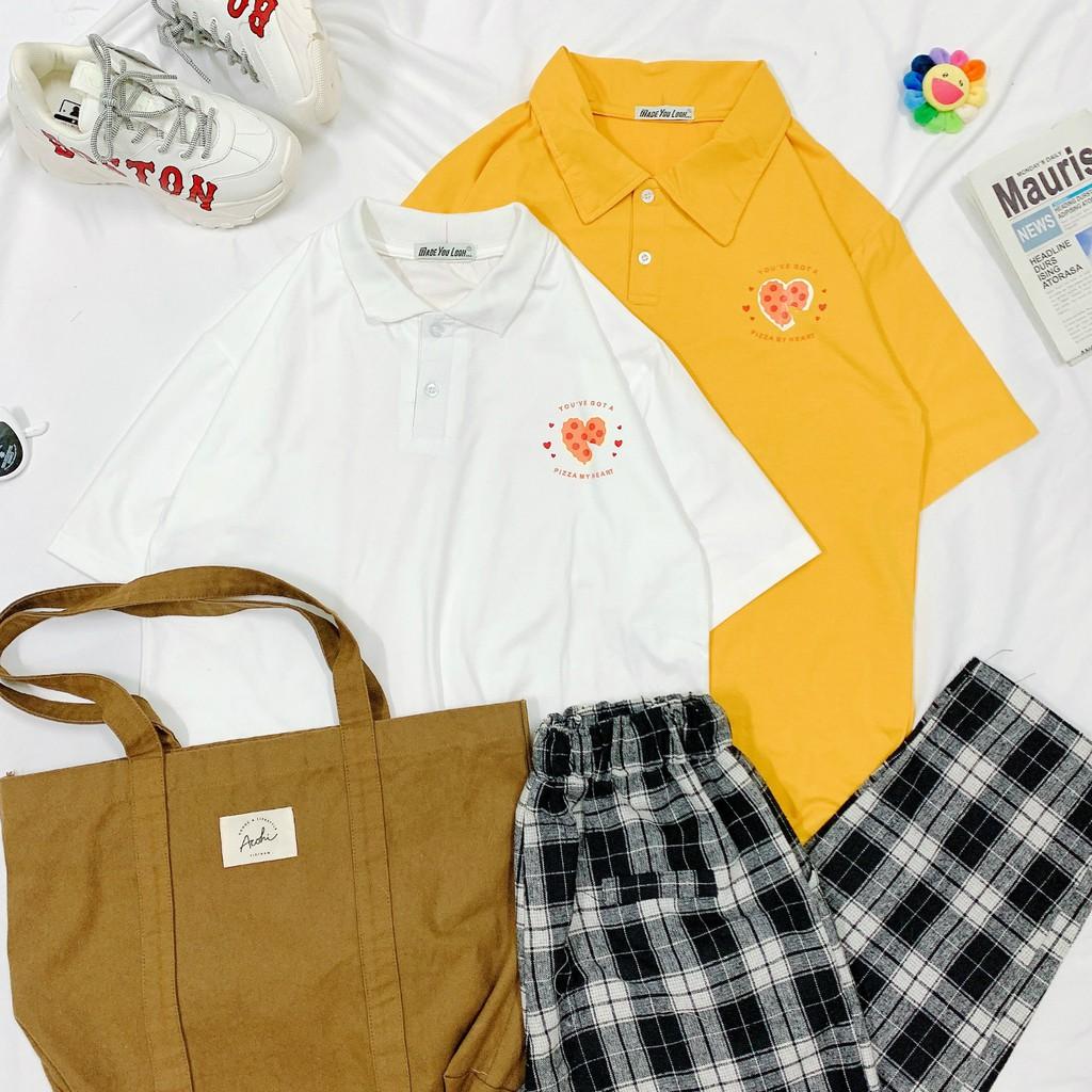 Polo áo thun có cổ UNISEX tay lỡ form rộng