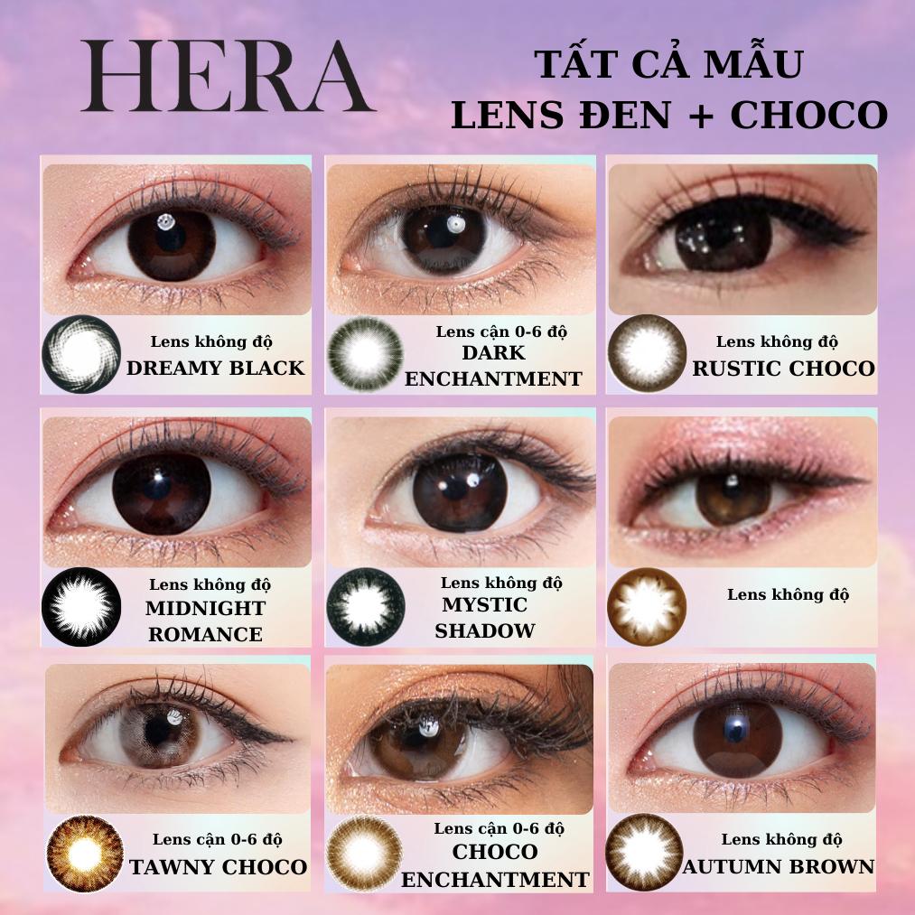 Kính Áp Tròng Hera Nâu Choco Đen 0 - 8 Độ RUSTIC CHOCO Nhập Khẩu Hàn Quốc Lens Cận 6 Tháng (1 cặp)