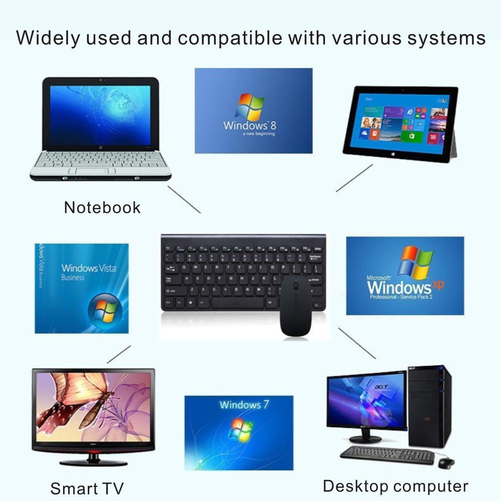 Bàn Phím Không Dây 2.4G Và Chuột Protable Mini Bàn Phím Chuột Combo Dành Cho Máy Tính Bảng Và Laptop Mac Máy Tính Để Bàn Máy Tính Thông Minh tivi PS4