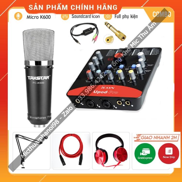 Bộ Mic Hát Livestream Sound Card ICON UPOD PRO &amp; Mic TAKSTAR PC K600 . Âm Thanh Sống Động , Bảo Hành Lên Đến 12 Tháng