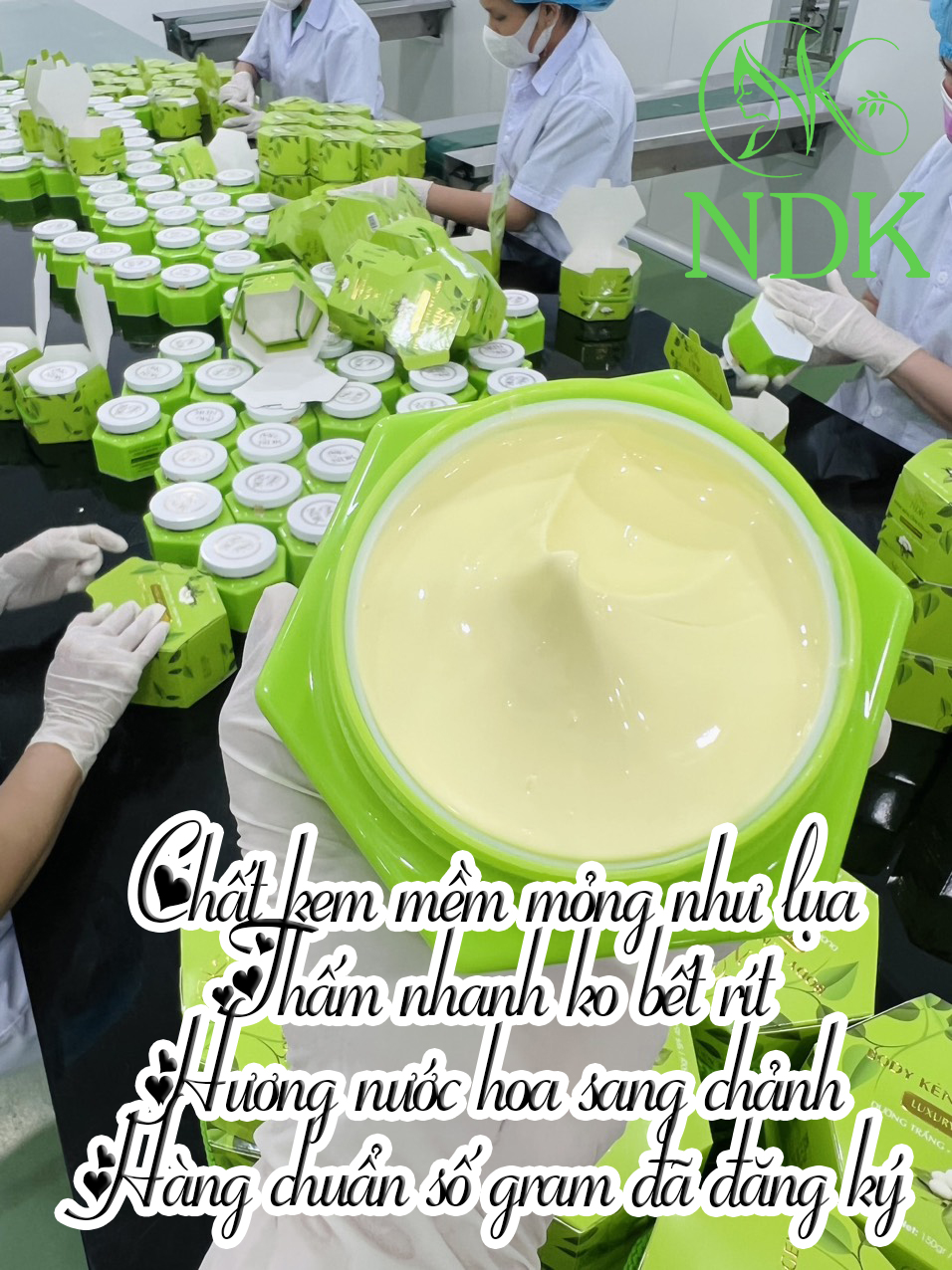 Kem Body Kén Tằm Collagen NDK Dưỡng Trắng Da Cấp Ẩm Chống Nắng 150ML