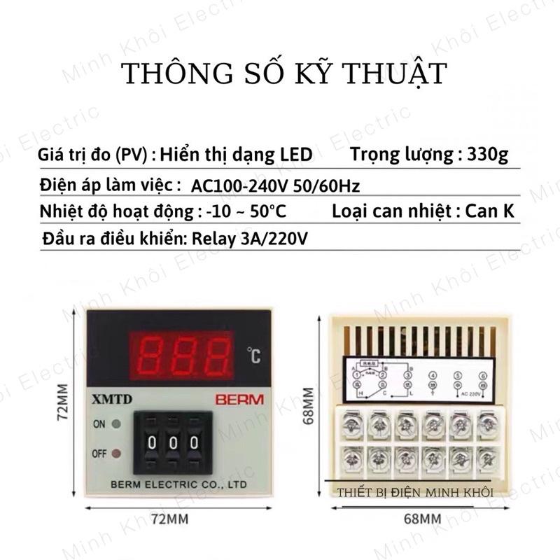 Đồng Hồ Nhiệt Độ Berm XMTD-2001, bộ điều khiển nhiệt độ xmtd-2001,đồng hồ hiển thị và điều khiển