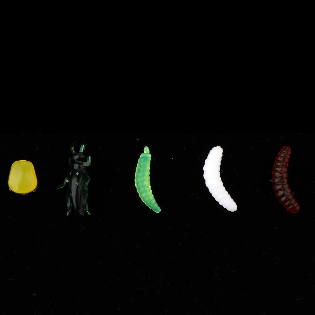 70pcs Soft Fishing Lures Set Grub Worm, Insects, Corn Niblet, Artificial Bait with Small Box