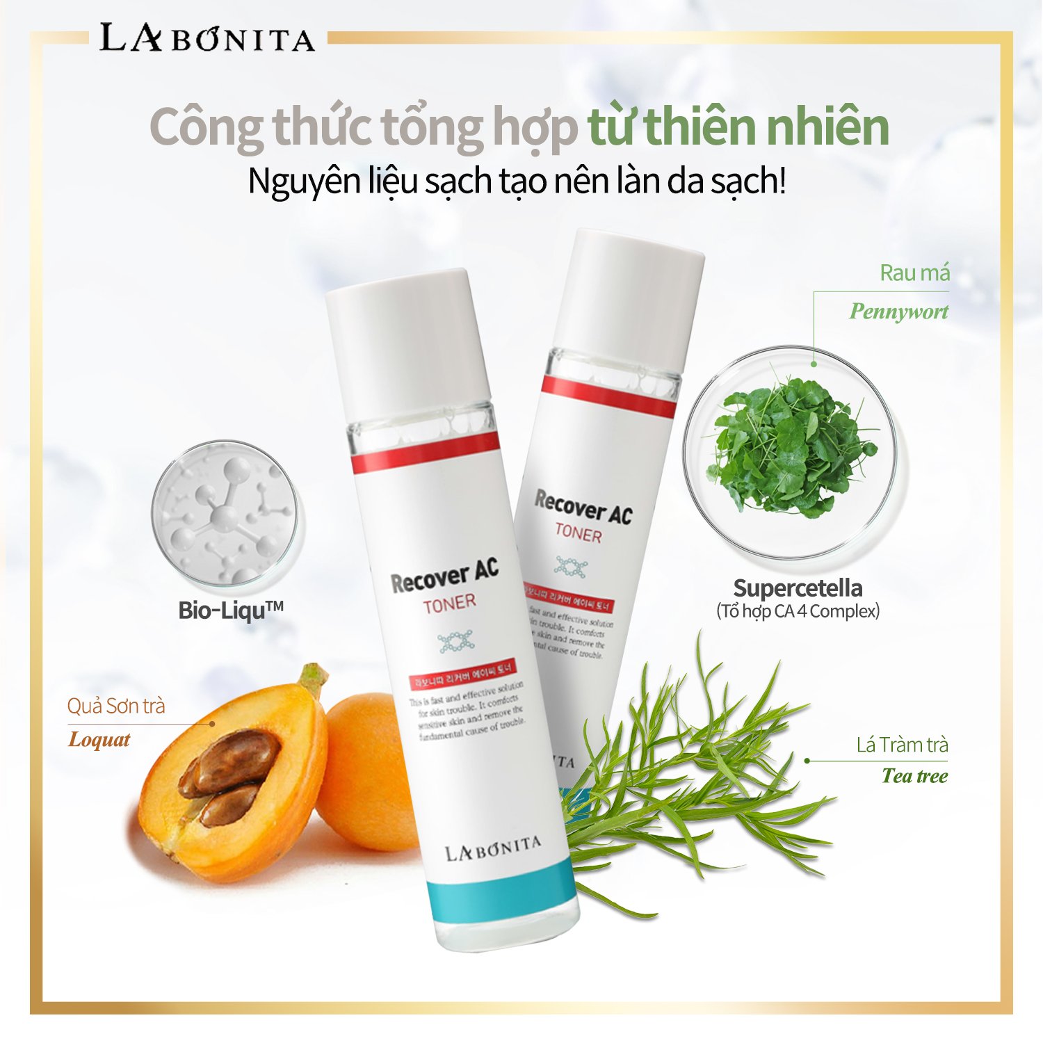 TONER làm dịu da &amp; cấp ẩm - La Bonita Recover AC Toner 120ml