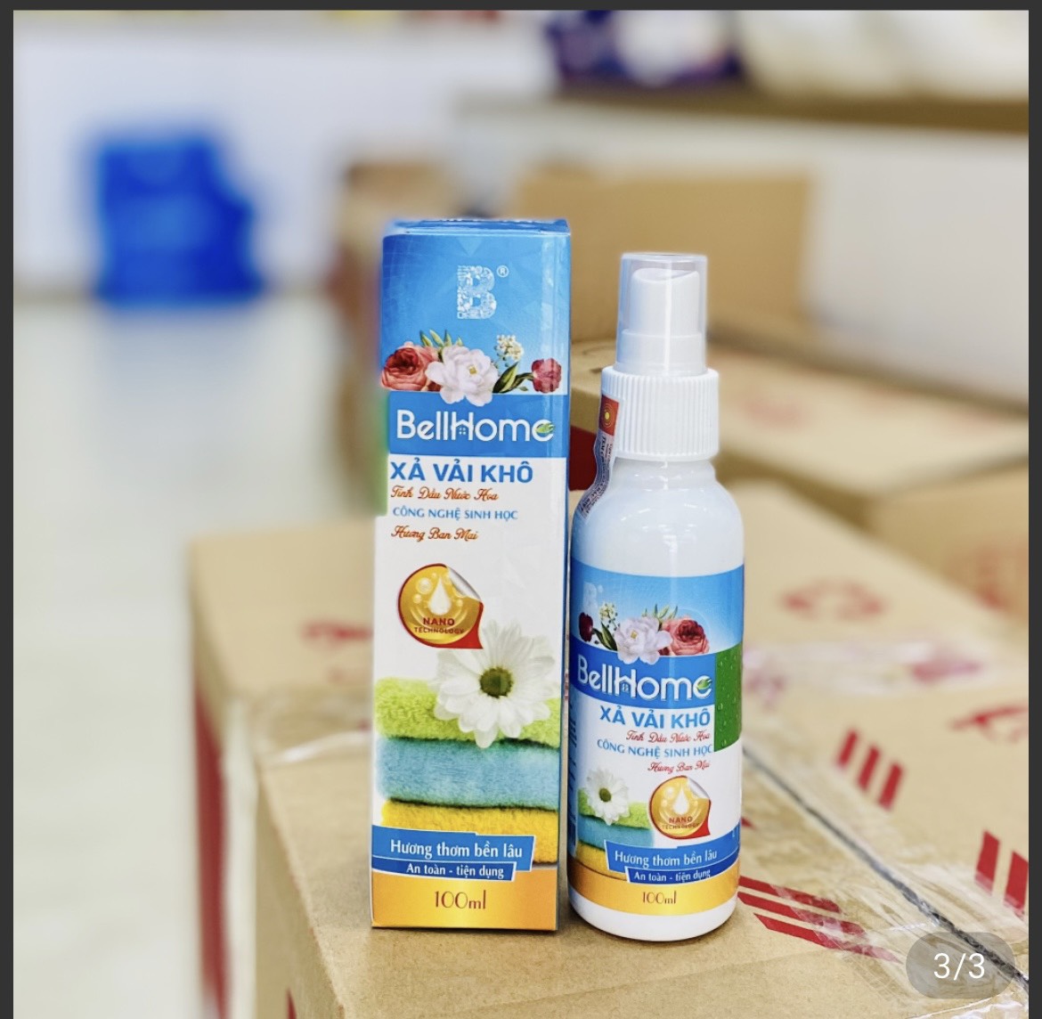 Xả Vải Khô Công Nghệ Sinh Học Bell Home Xanh Hương Ban Mai 100ml