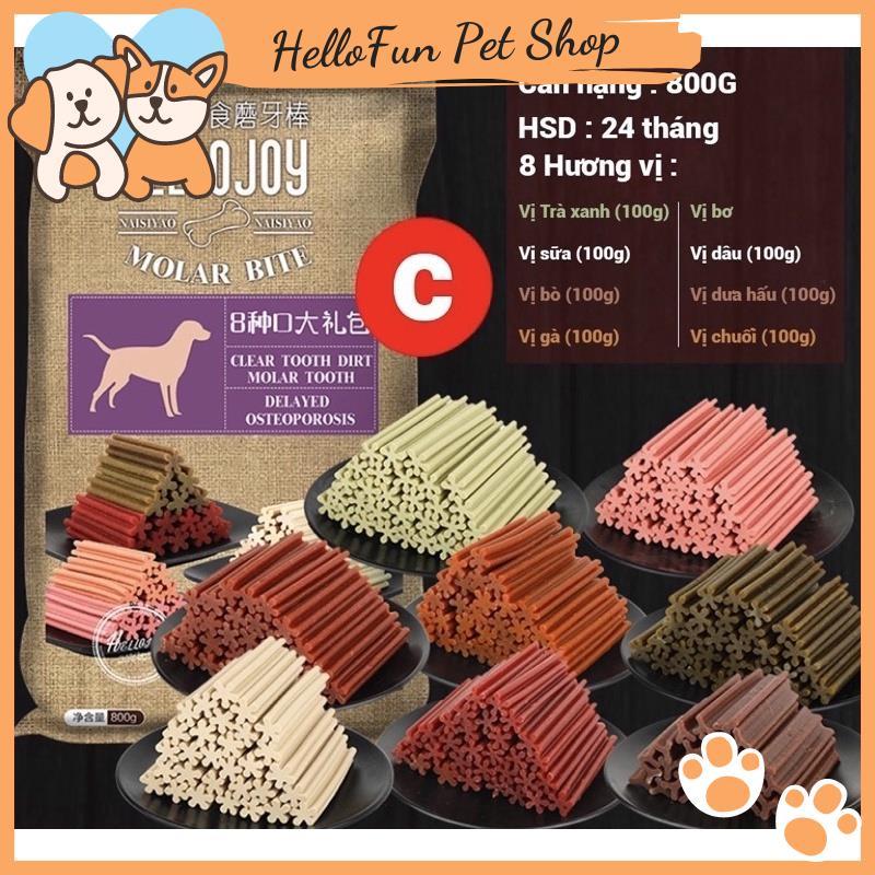 Xương gặm làm sạch răng cho chó Hello Joy gói 800gr