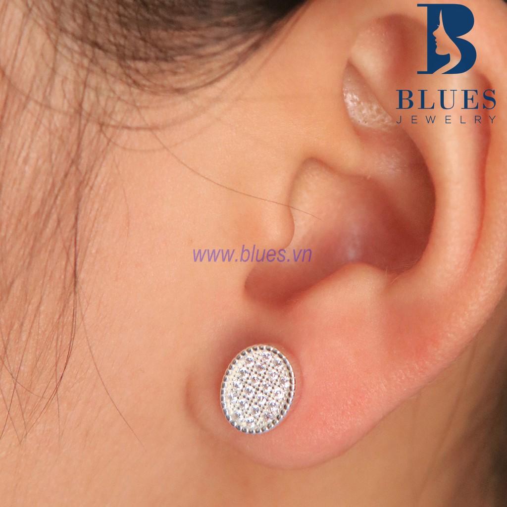 Bông Tai Bạc Nữ Oval Full Diamond