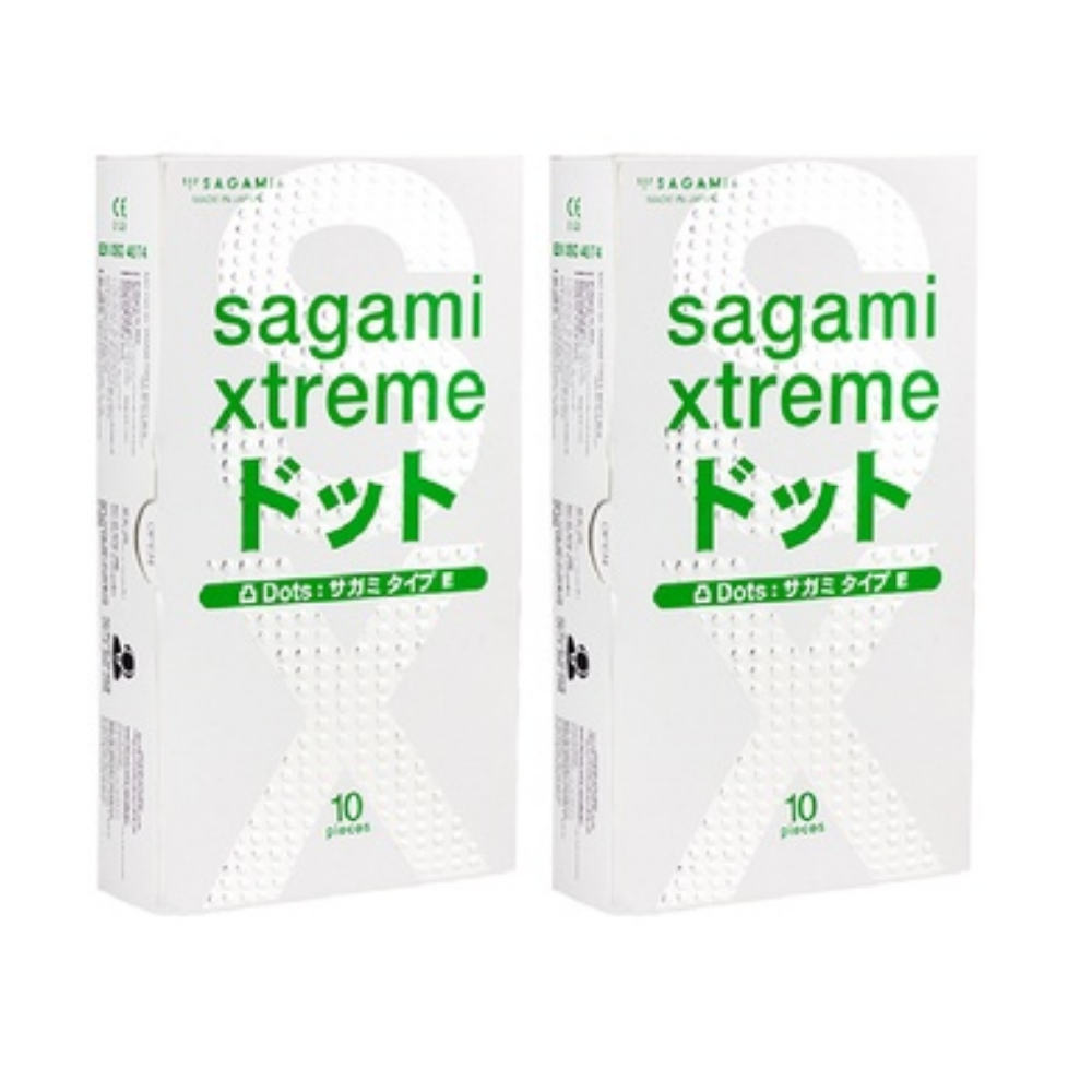 Hai Hộp Bao Cao Su SAGAMI Xtreme White Box Type E - Mẫu Mới - Gân Gai - MADE IN JAPAN - Hàng Chính Hãng - 10 Cái/Hộp