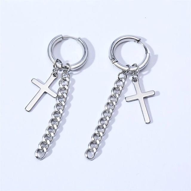 Bông tai titan lẻ 1 chiếc thánh giá hot trend Bt131