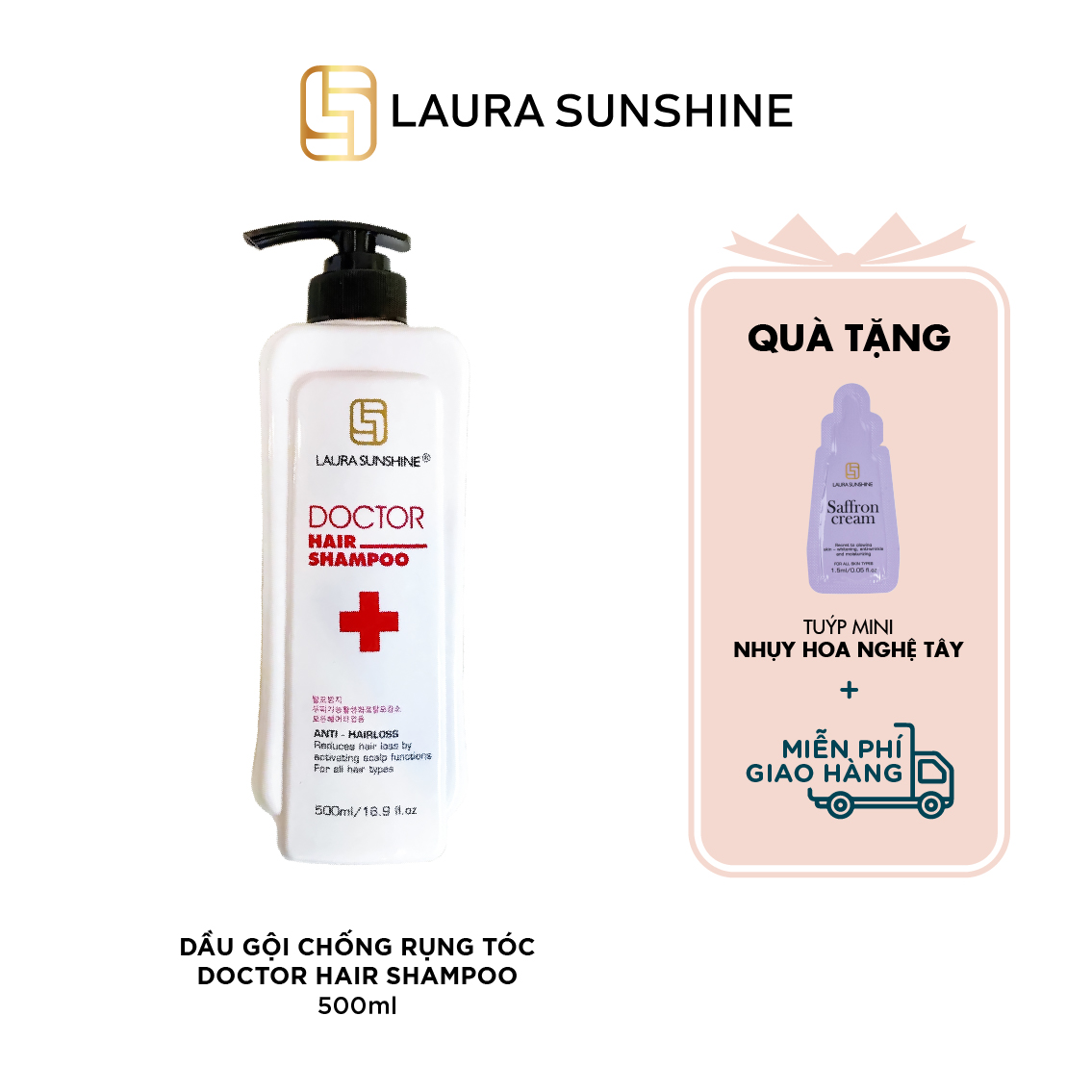 Doctor Hair Shampoo - Dầu gội hỗ trợ giảm rụng tóc - 500ml - Laura Sunshine