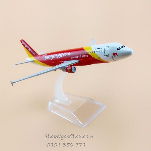 Mô hình máy bay tĩnh Airbus A320 Vietjet Air 16cm