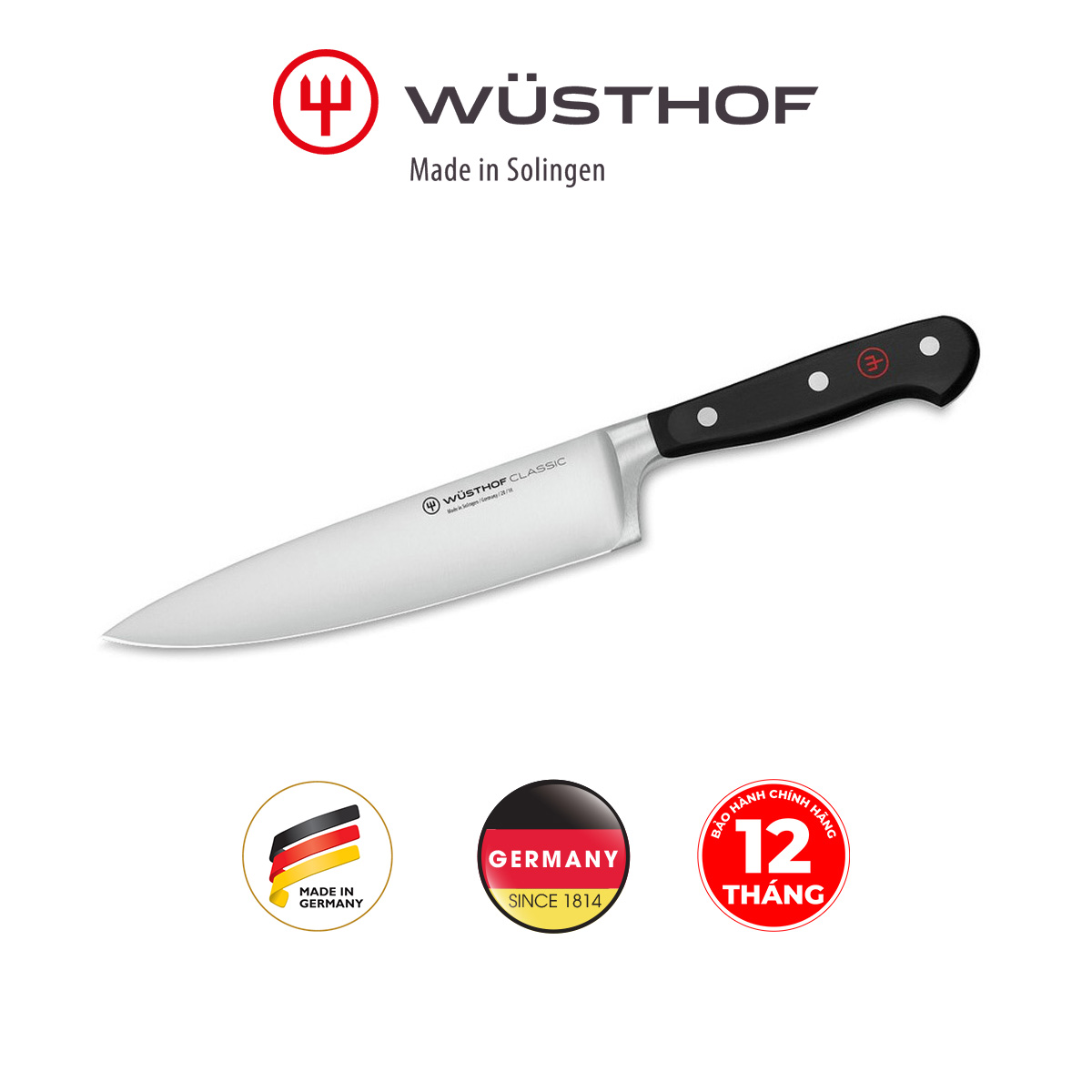 Dao thái Wusthof Classic 20cm, hàng chính hãng