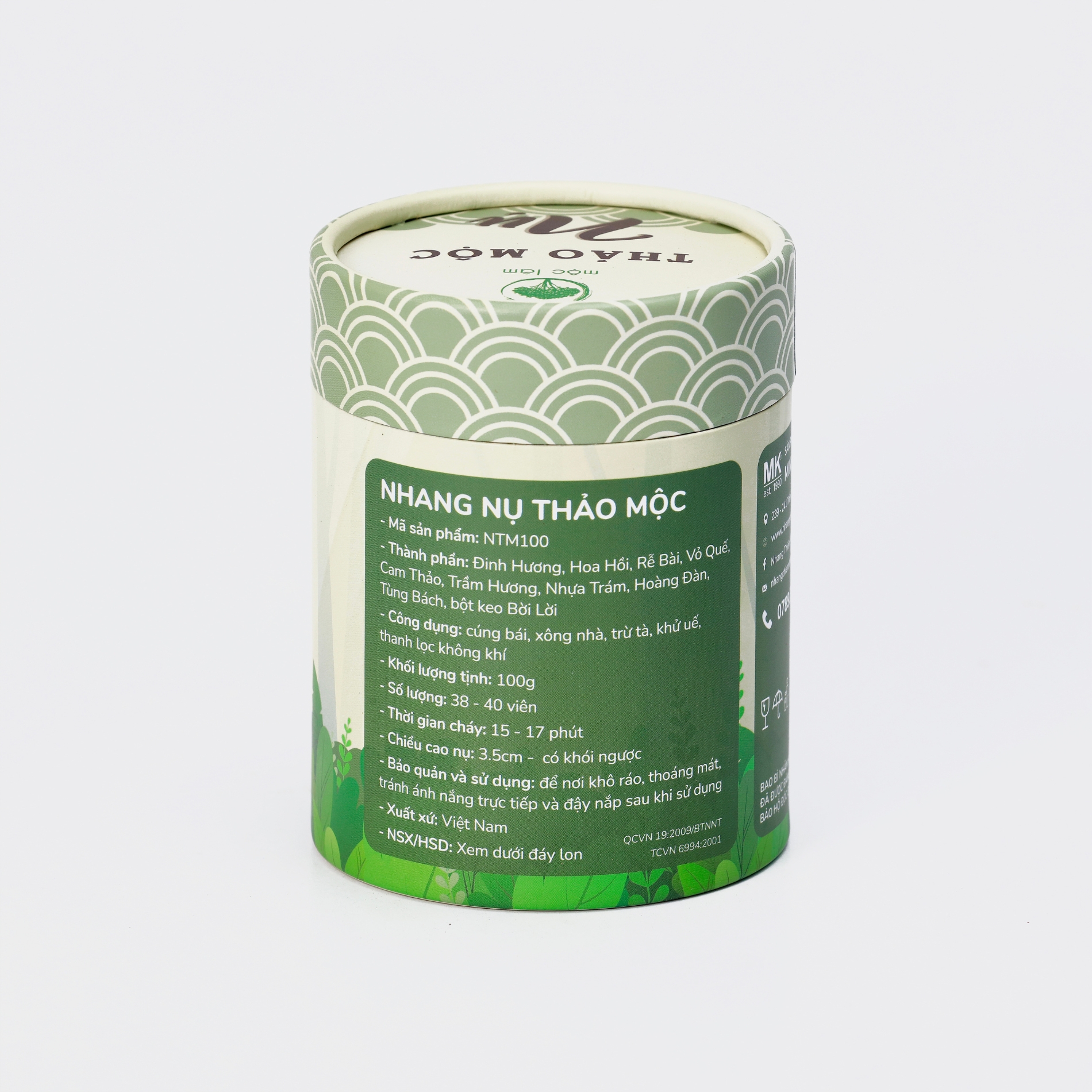 Nhang Nụ Thảo Mộc 100g - MỘC LÂM, Nhang Nụ từ Thảo Dược Khói Ngược Cao Cấp Xông Nhà Thanh Tẩy