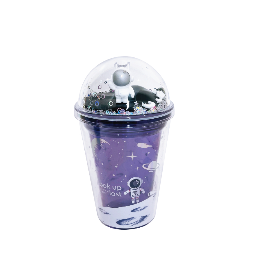 Ly Nhựa Clever Cup Astronaut Galaxy Tím CLEVERHIPPO PCUP05/PURPLE