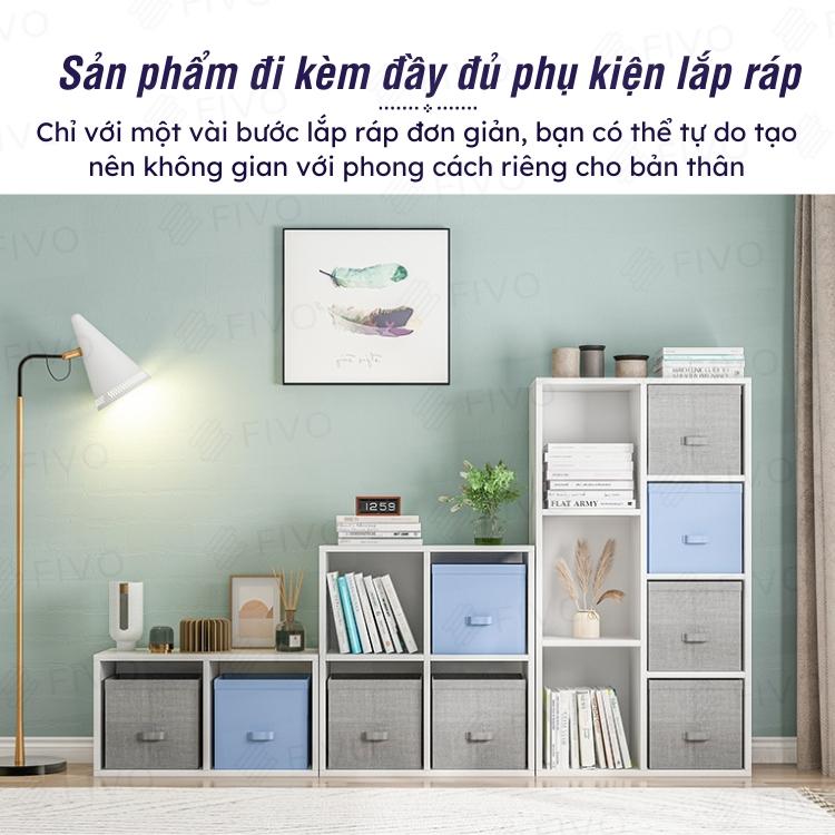 Kệ Sách Tổ Ong Gỗ MDF FIVO FB01 Màu Trắng, Có Tấm Lưng Dày Dặn, Sáng Tạo Đa Công Dụng Dễ Lắp Ráp - Hàng Chính Hãng