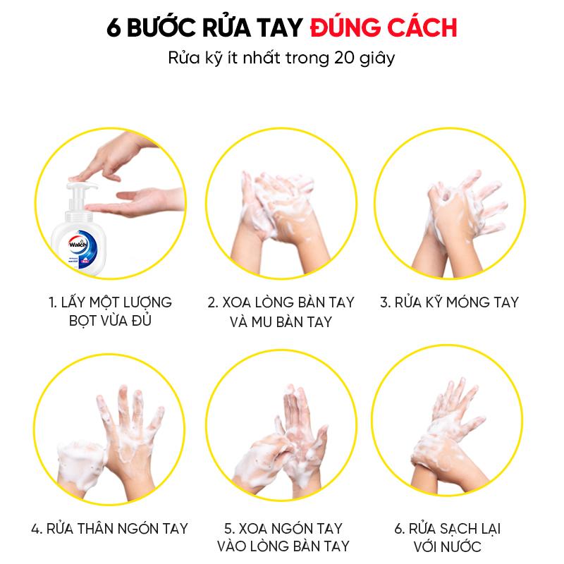 Bọt rửa tay kháng khuẩn Walch dưỡng da tay mềm mịn 280ml