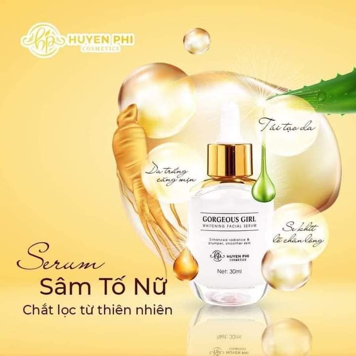 Serum Sâm Huyền Phi GORGEOUS GIRL  - cho da khoẻ mạnh, căng bóng, trắng hồng, tái tạo trẻ,ngăn ngừa lão hoá da