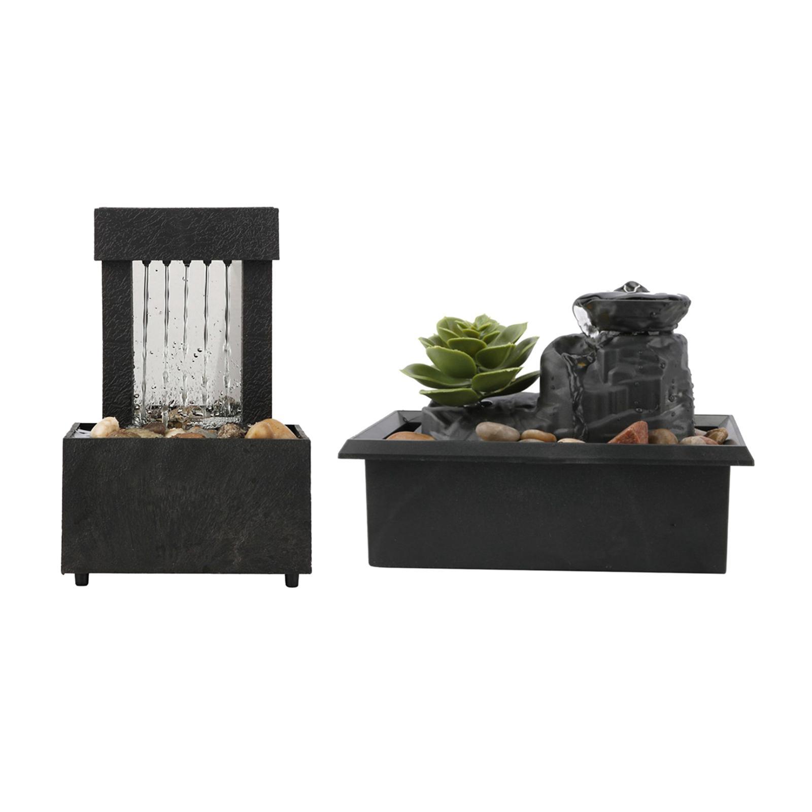 2x Table Feng Shui Meditation Fountain Decor Scene