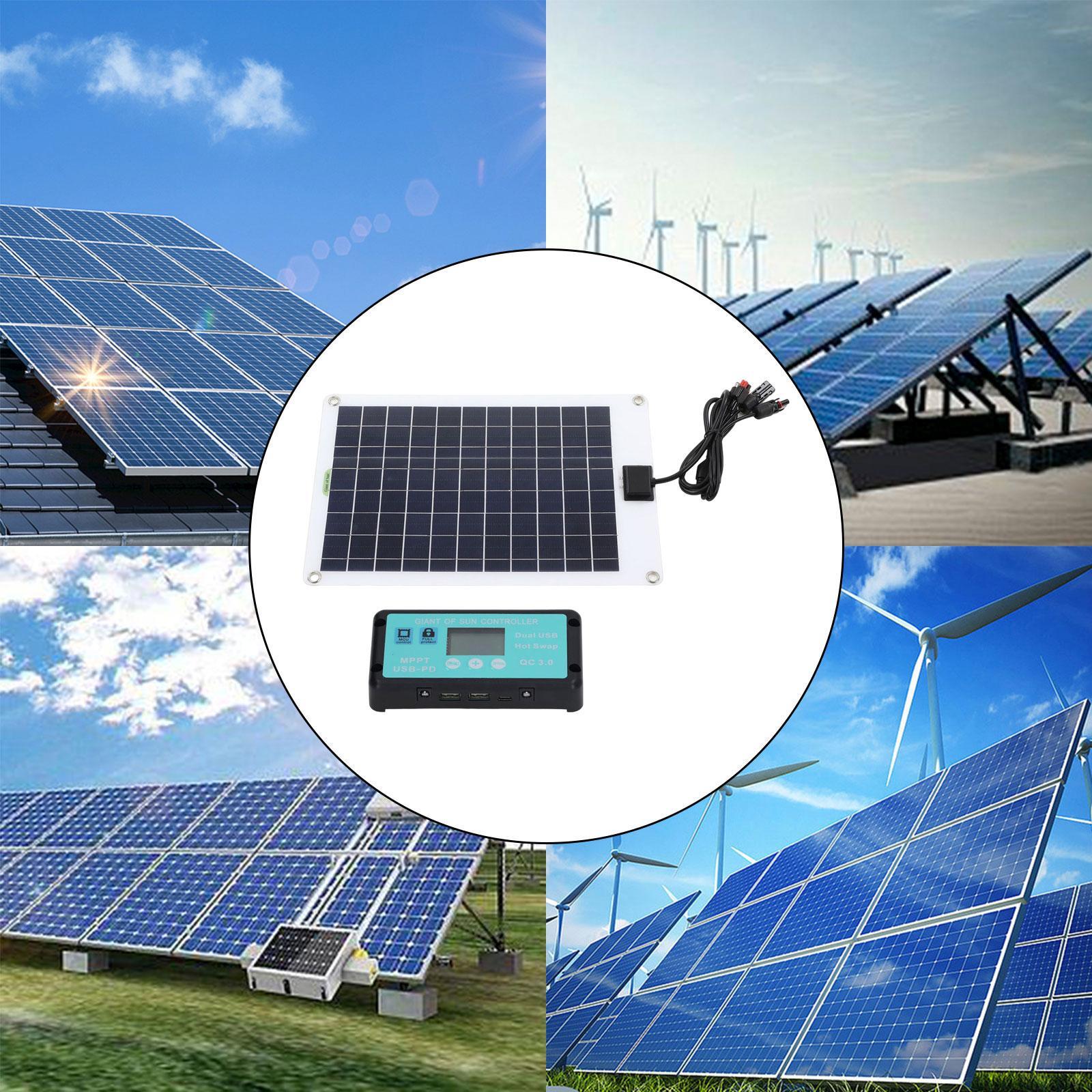 Solar Panel with Dual USB Mppt Controller Solar Charge Controller Waterproof