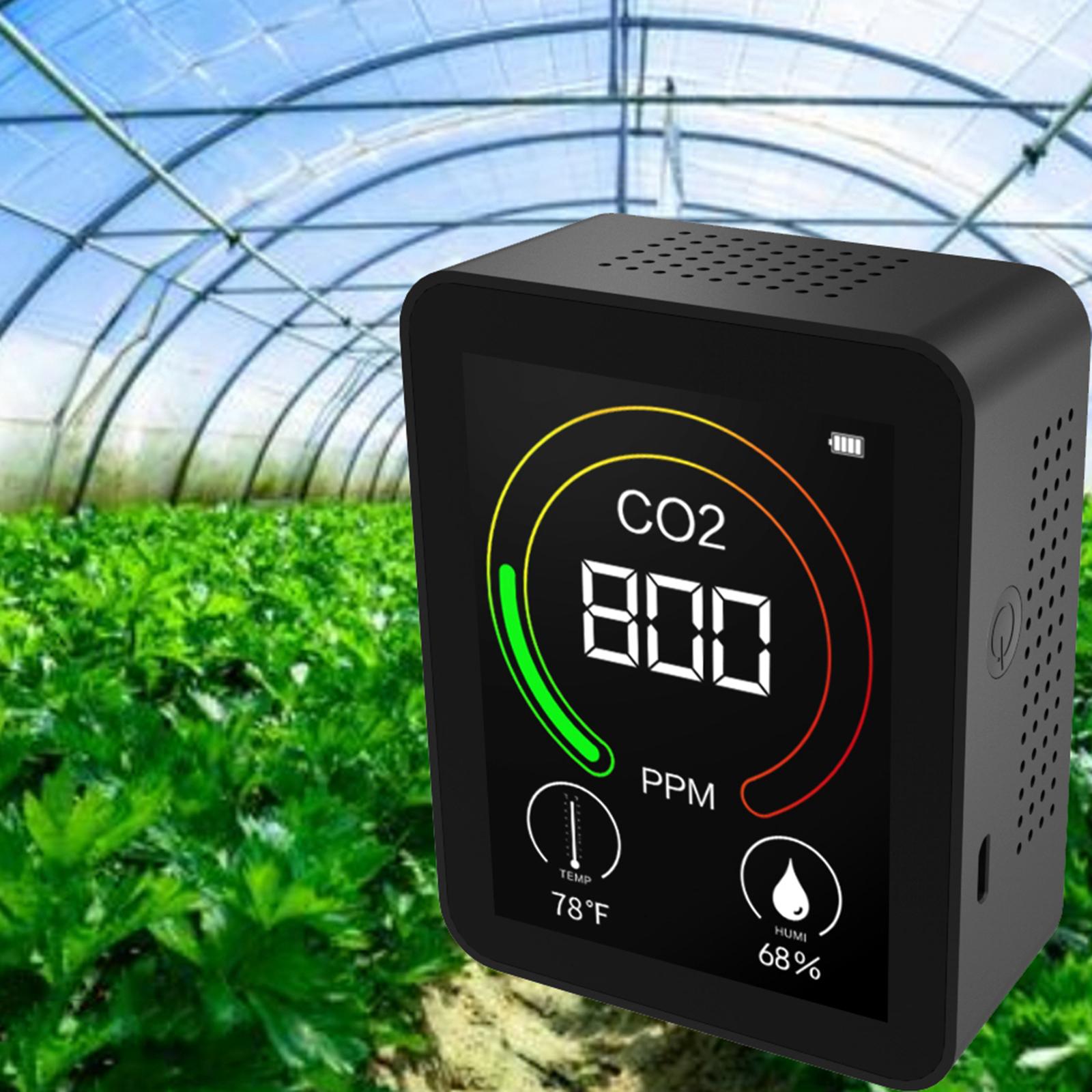 Air Quality Tester Indoor CO2 Meter for Home 1500mah Temperature and Humidity Detector Real Time Display Accurate Carbon Dioxide Sensor 400-6000PPM