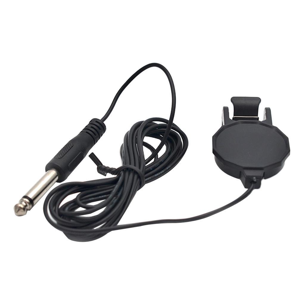 2X Durable 1/4'' Plug Jack Acoustic Guitar Soundhole Clip Pickup Black