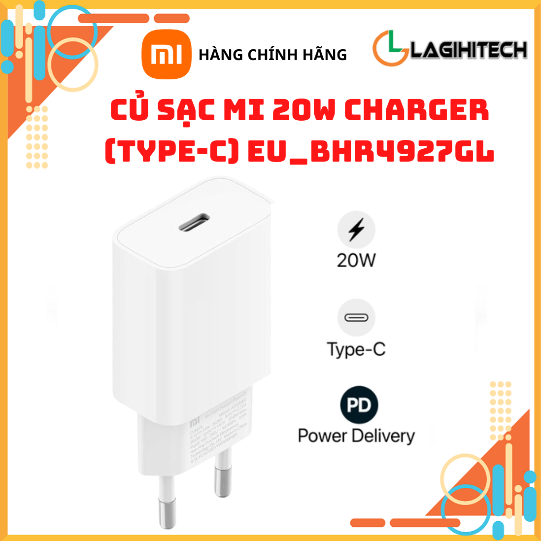 Củ Sạc Điện Thoại Xiaomi Mi 20W Charger BHR4927GL (Type-C) (Bản Quốc Tế – Hàng Chính Hãng FPT)