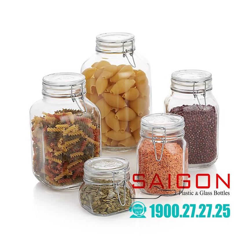 Hũ thuỷ tinh Italy Fido Nắp Cài Cao cấp