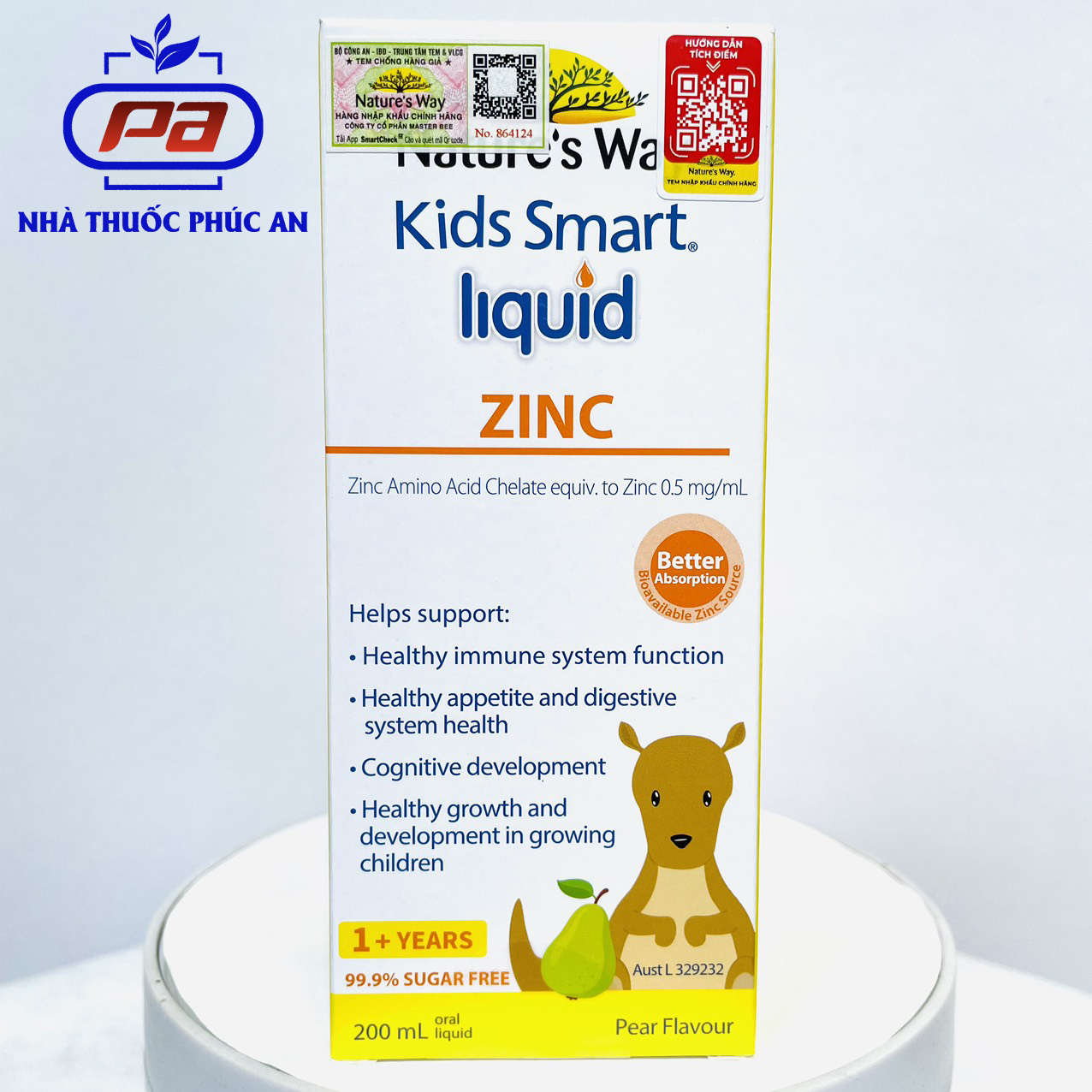 Siro Nature's Way Kids Smart Liquid Zinc 200ml bổ sung kẽm, tăng sức đề kháng cho bé, hỗ trợ tiêu hoá