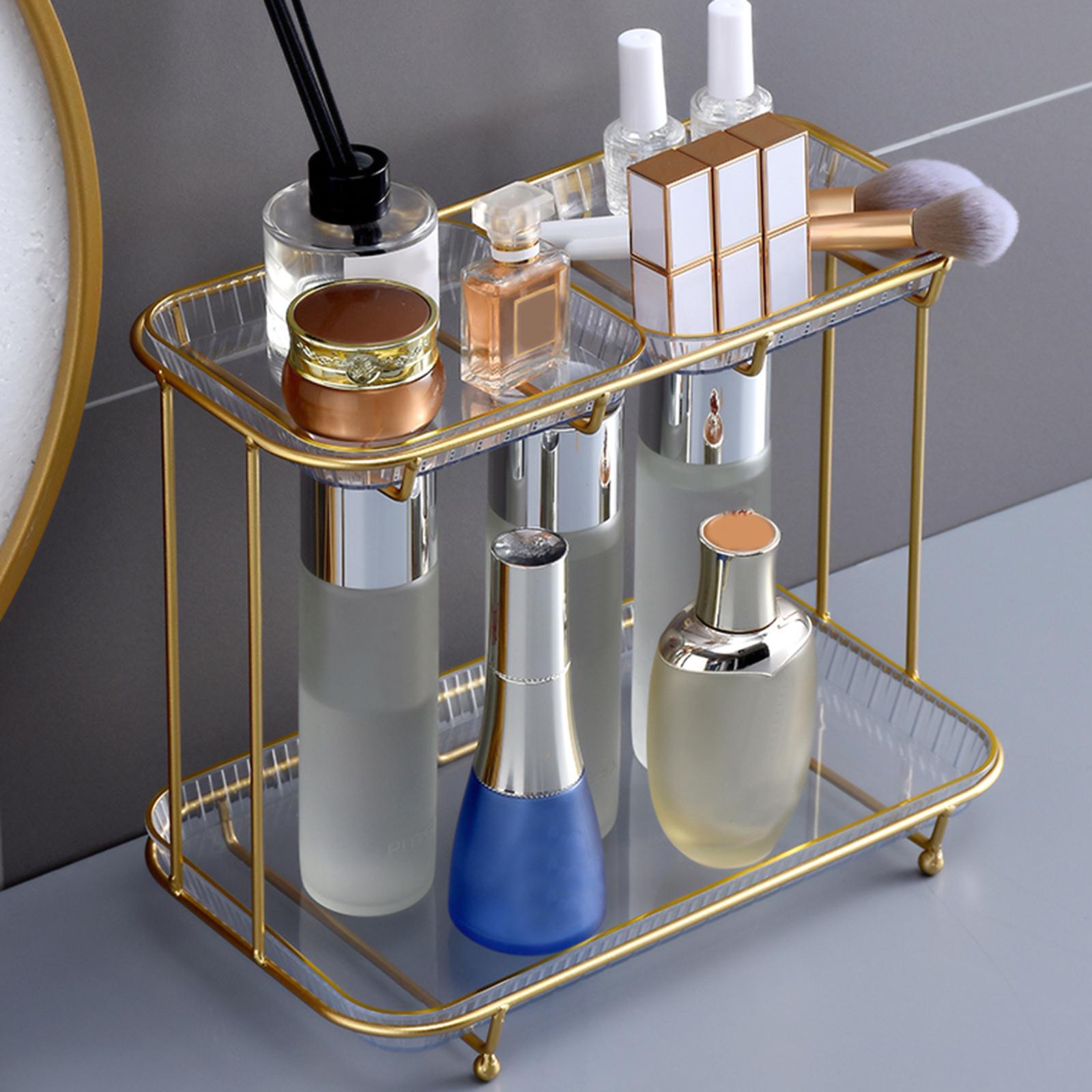 Shelf bathroom counter makeup holder display White