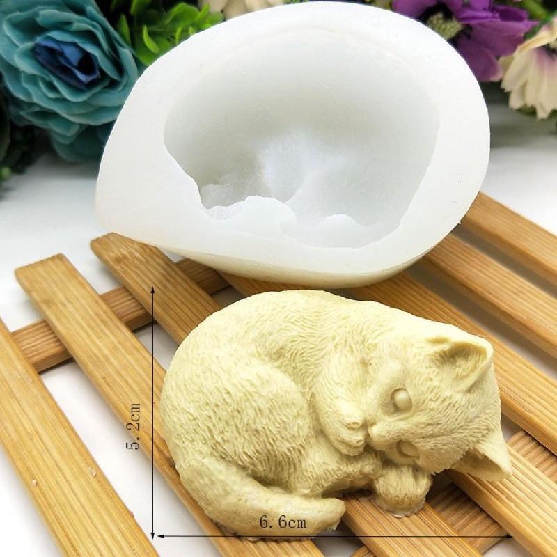Khuôn silicon mèo nằm và mèo ngồi